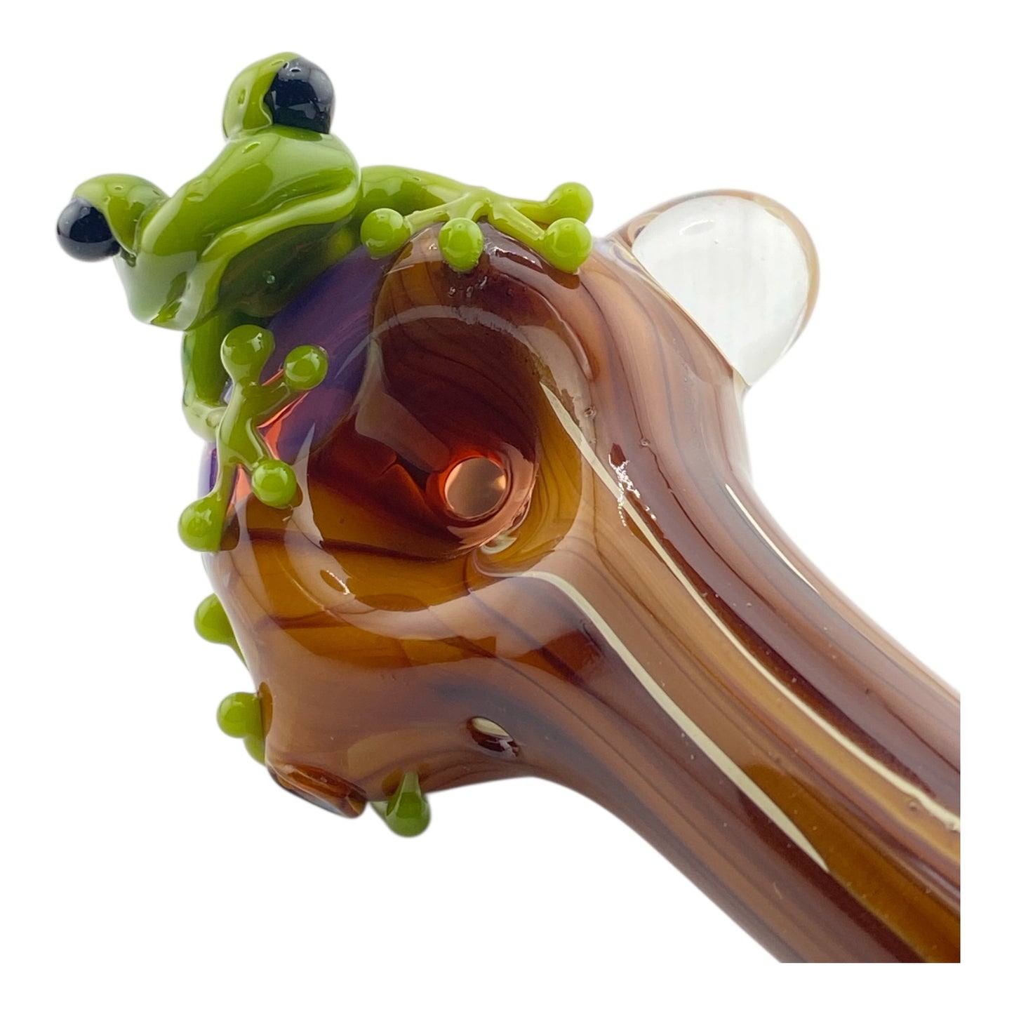 Stoney Chicken Woodgrain Frog Hand Pipe