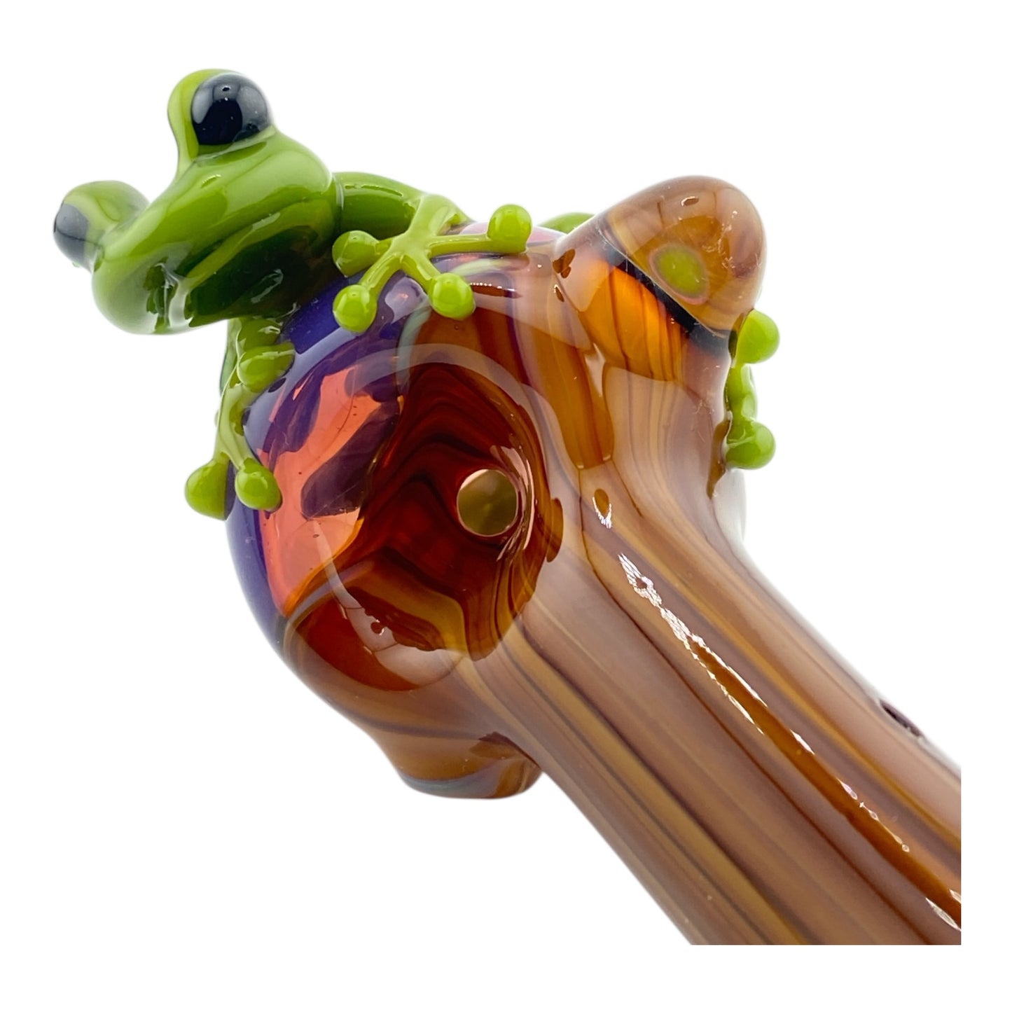 Stoney Chicken Woodgrain Frog Hand Pipe