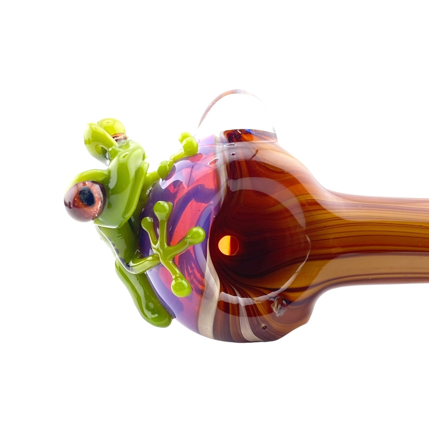 Stoney Chicken Winking Frog Woodgrain Hand Pipe