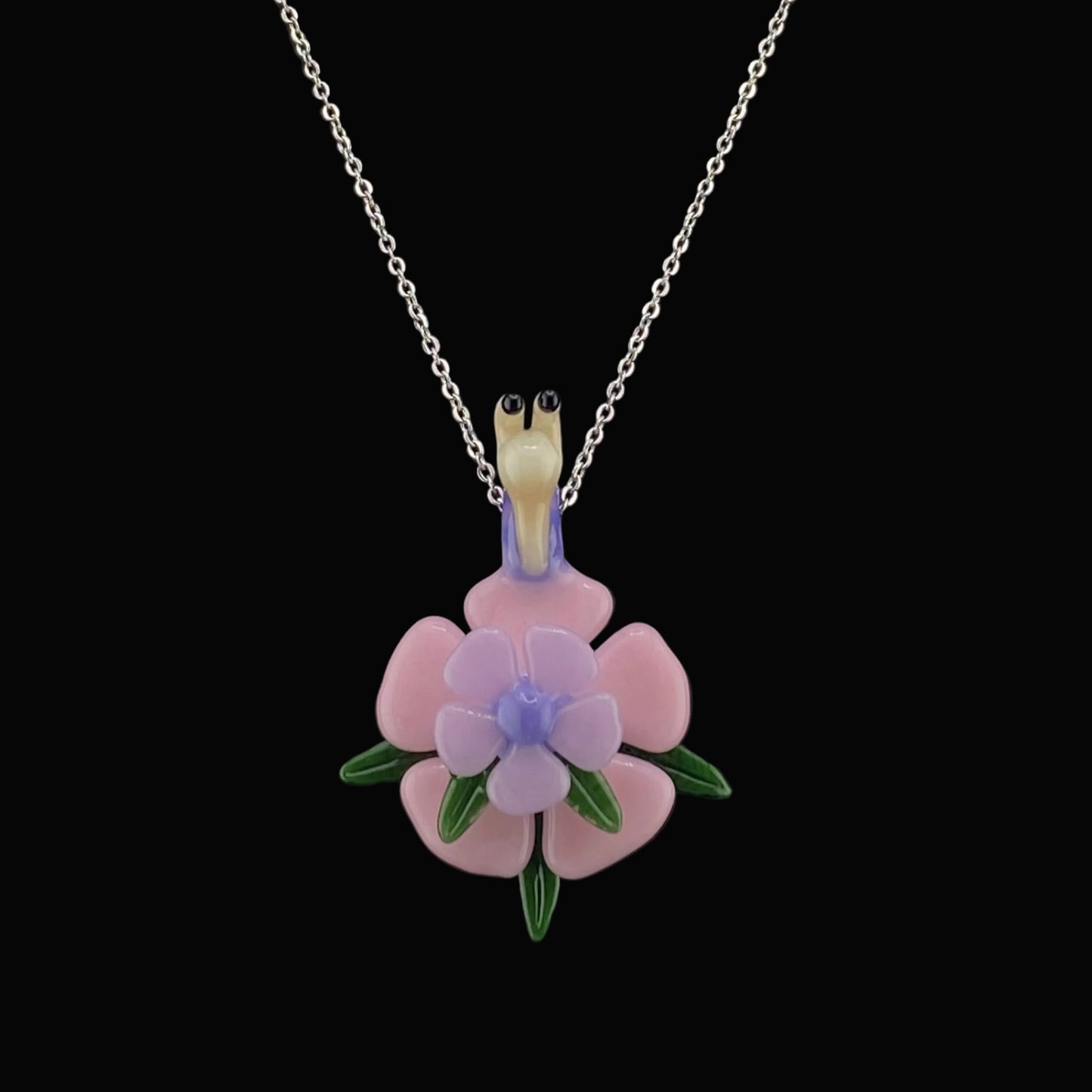 Waffle Glass Stacked Flower Pendant