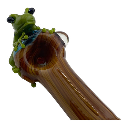 Stoney Chicken Woodgrain Frog Hand Pipe