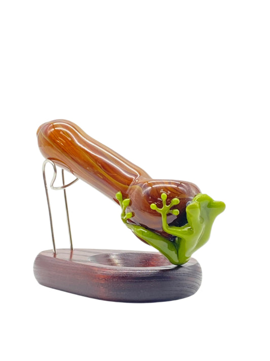 Stoney Chicken Frog Woodgrain Hand Pipe