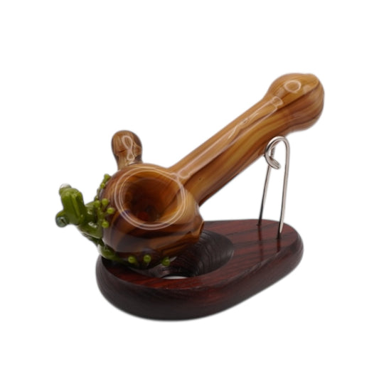 Stoney Chicken Frog Woodgrain Hand Pipe