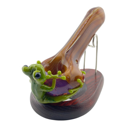 Stoney Chicken Woodgrain Frog Hand Pipe