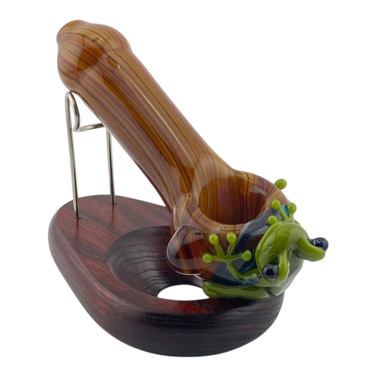 Stoney Chicken Woodgrain Frog Hand Pipe