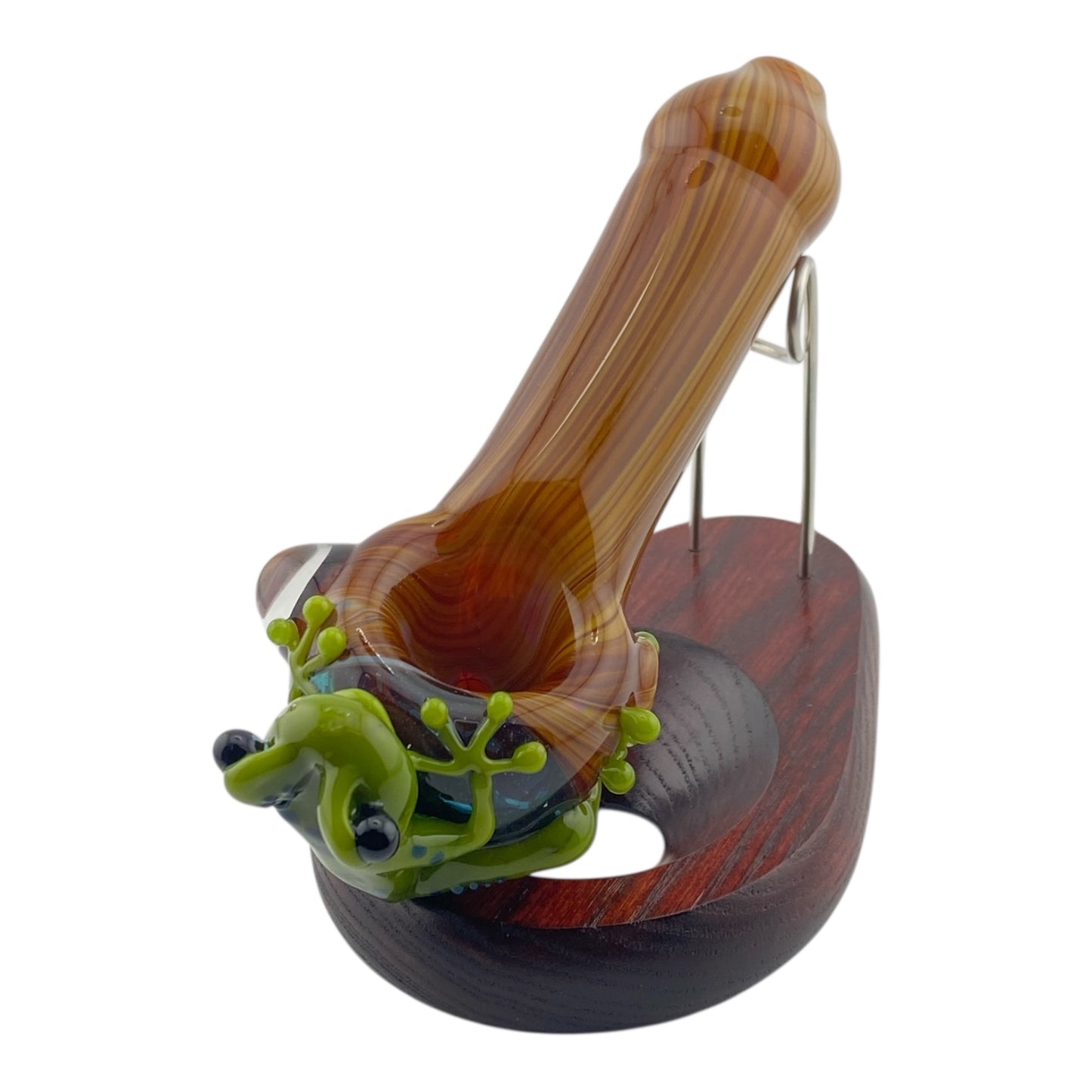 Stoney Chicken Woodgrain Frog Hand Pipe