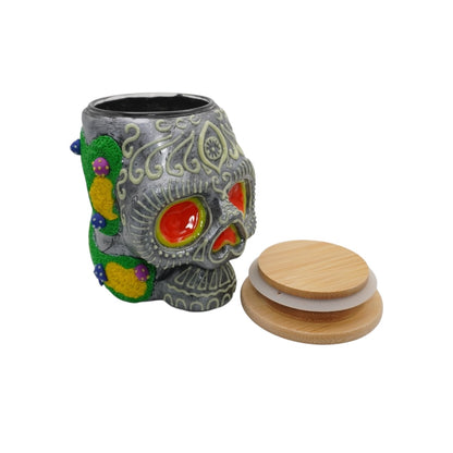 Skull Design Glass Jar