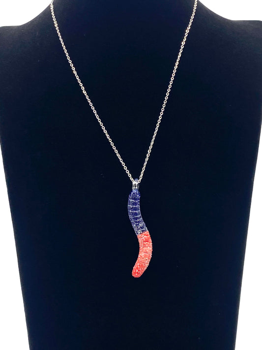 Emperial Glass Sour Worm Pendant