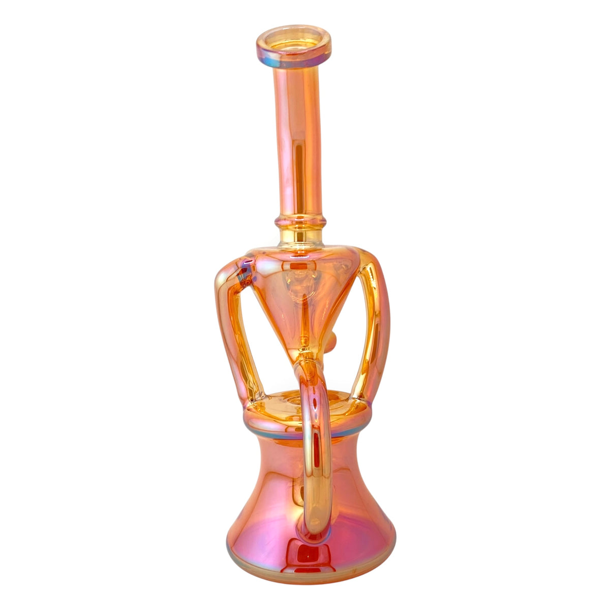 9" Iridescent Recycler Dab Rig Orange