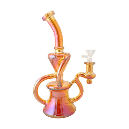 9" Iridescent Recycler Dab Rig Orange
