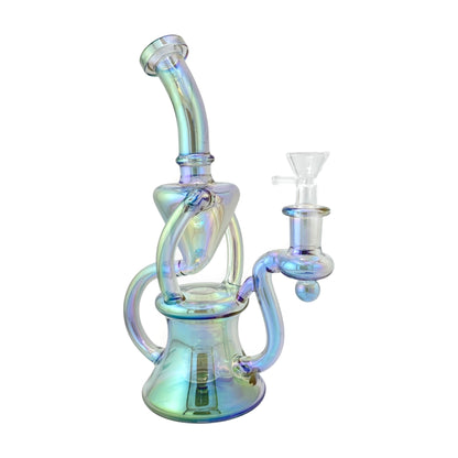 9" Iridescent Recycler Dab Rig Purple