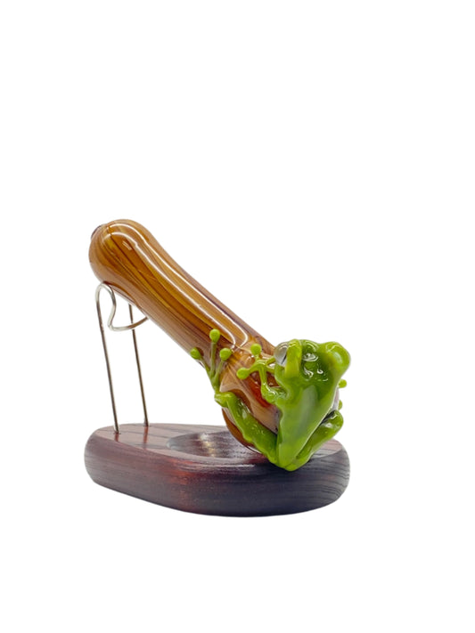 Stoney Chicken Frog Woodgrain Hand Pipe