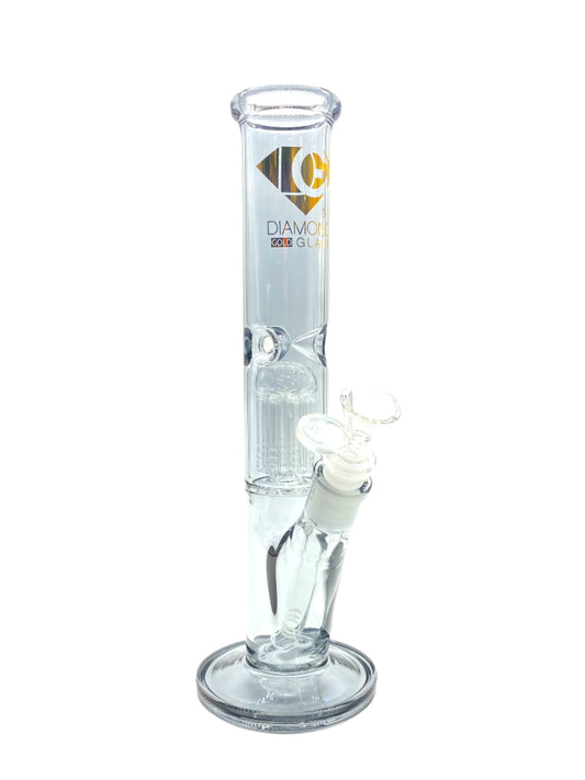 Diamond Glass Single Perk Straight Tube