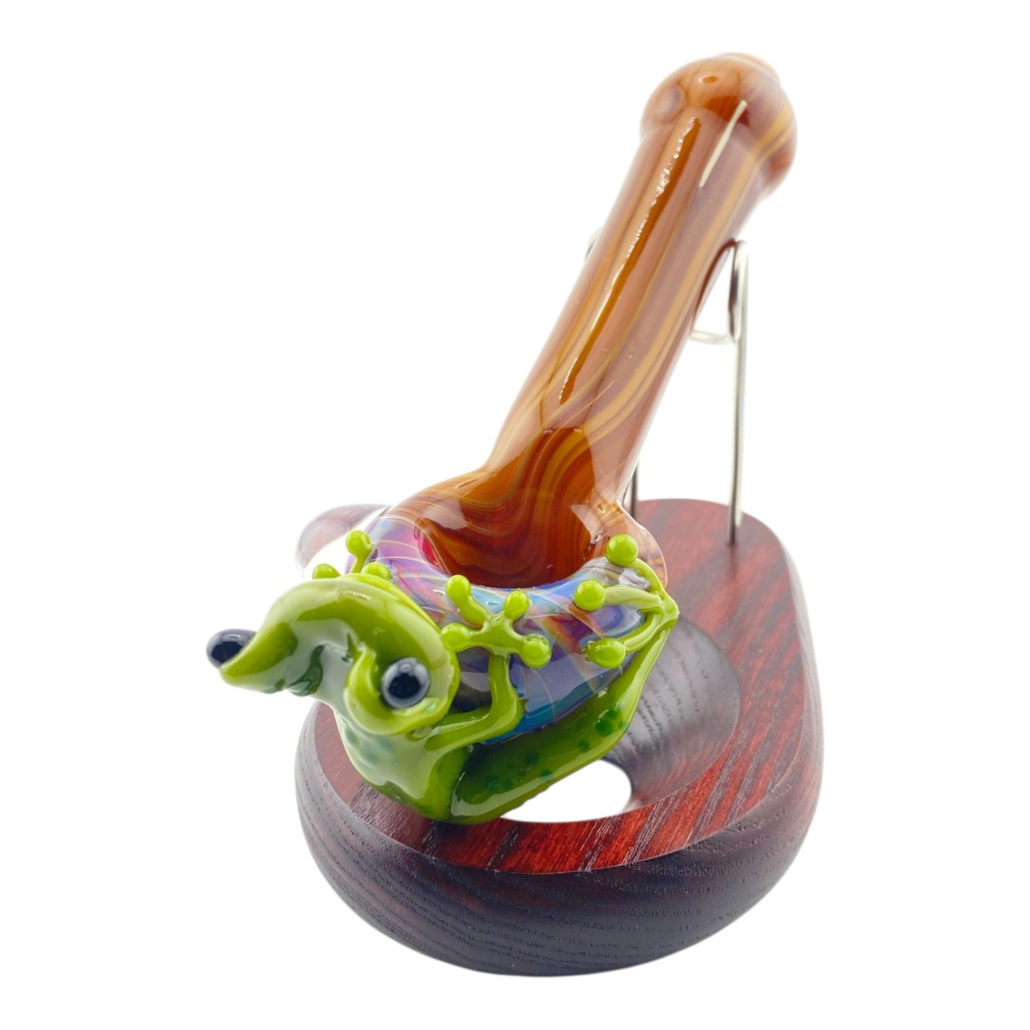 Stoney Chicken Woodgrain Frog Hand Pipe