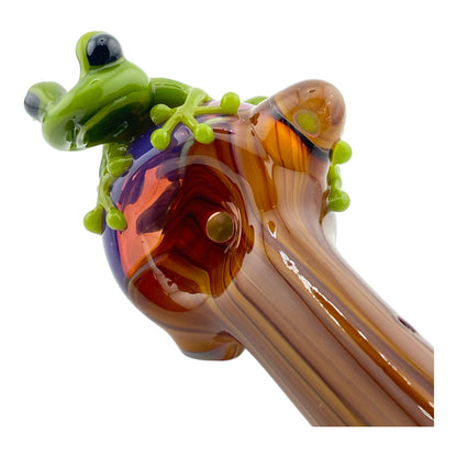 Stoney Chicken Woodgrain Frog Hand Pipe