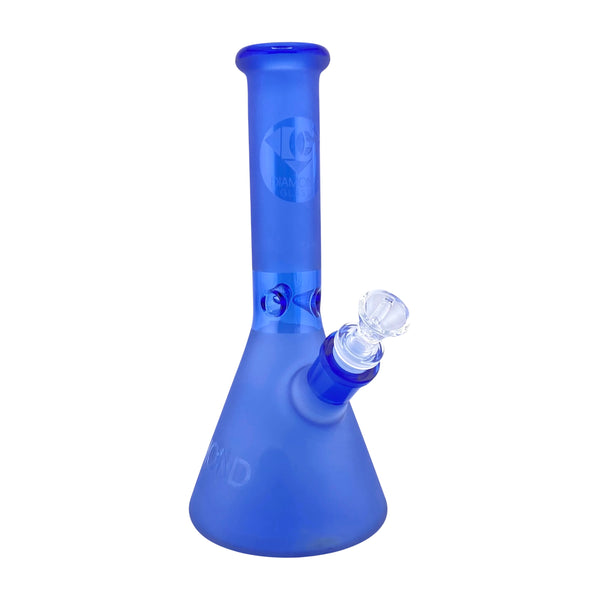 Diamond Glass 10" Frosted Beaker Blue