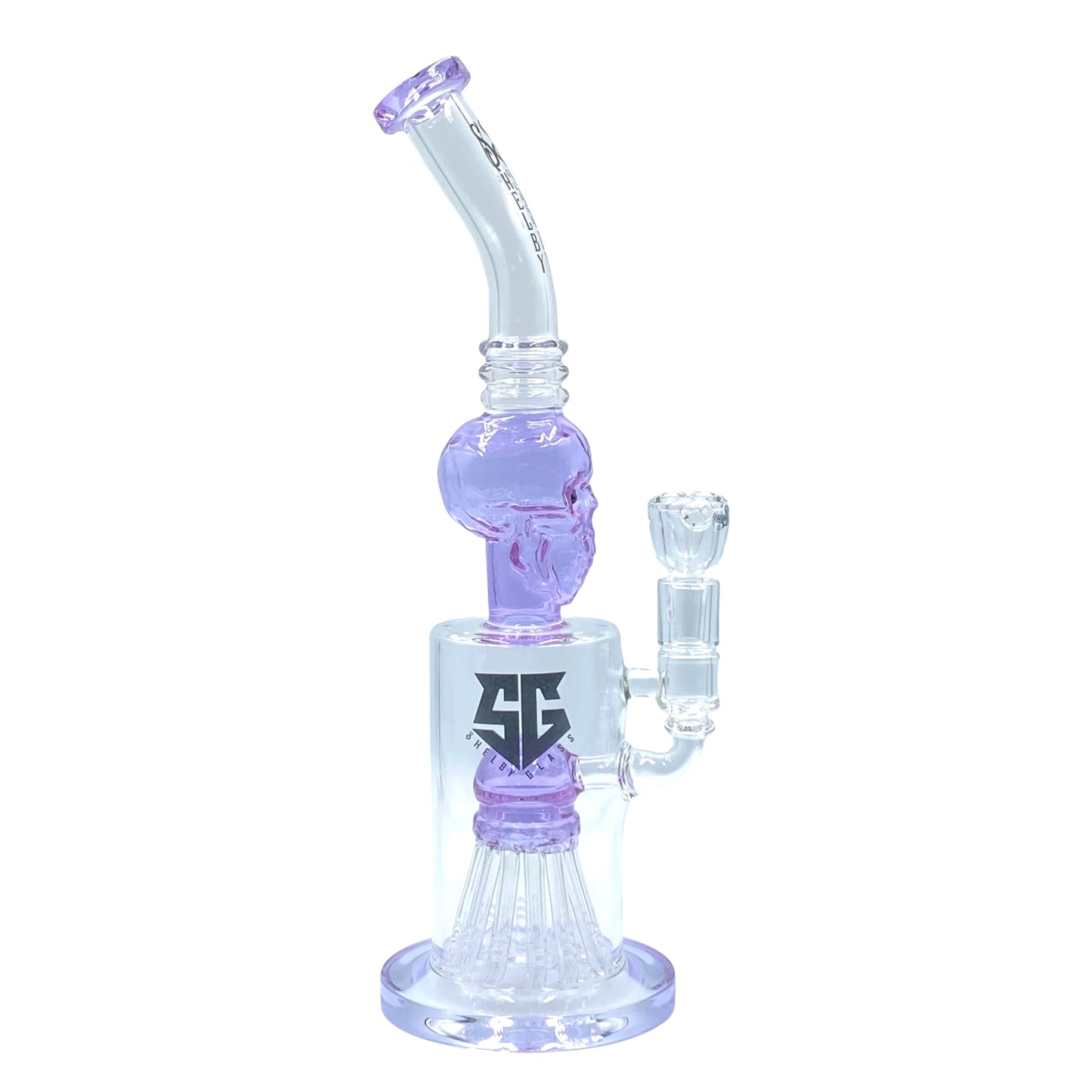Shelby Glass Skull Bong 13"