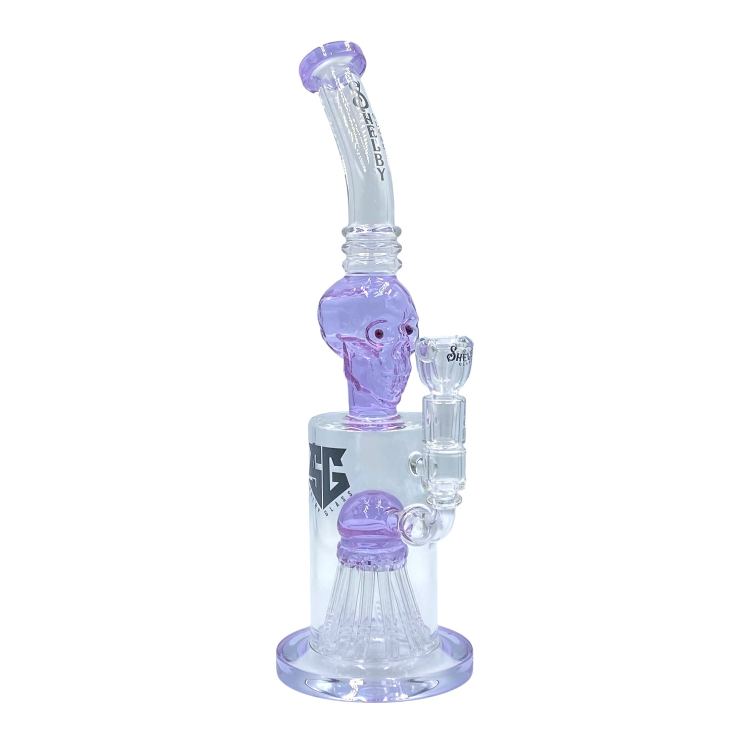 Shelby Glass Skull Bong 13"