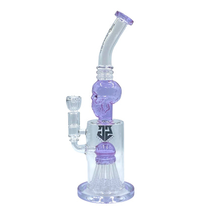 Shelby Glass Skull Bong 13"