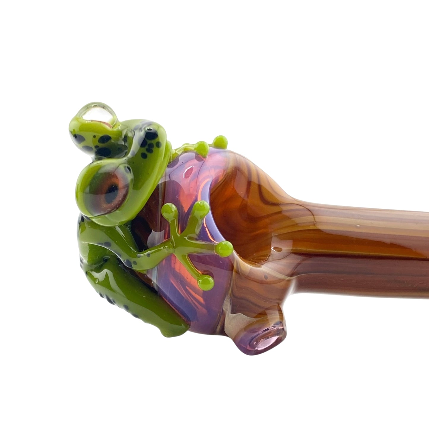 Stoney Chicken Winking Frog Woodgrain Hand Pipe