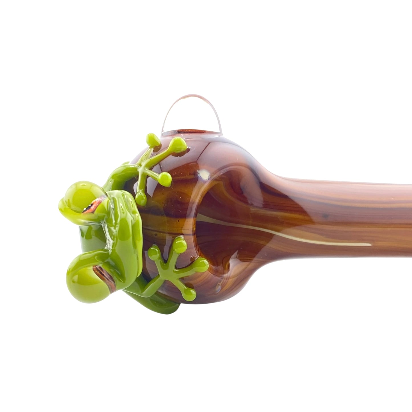 Stoney Chicken Winking Frog Woodgrain Hand Pipe