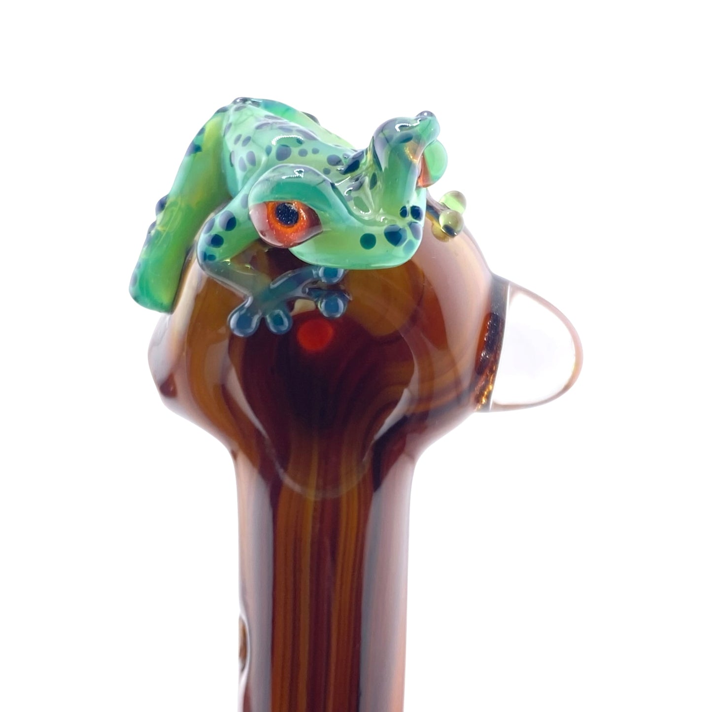 Stoney Chicken Winking Frog Woodgrain Hand Pipe