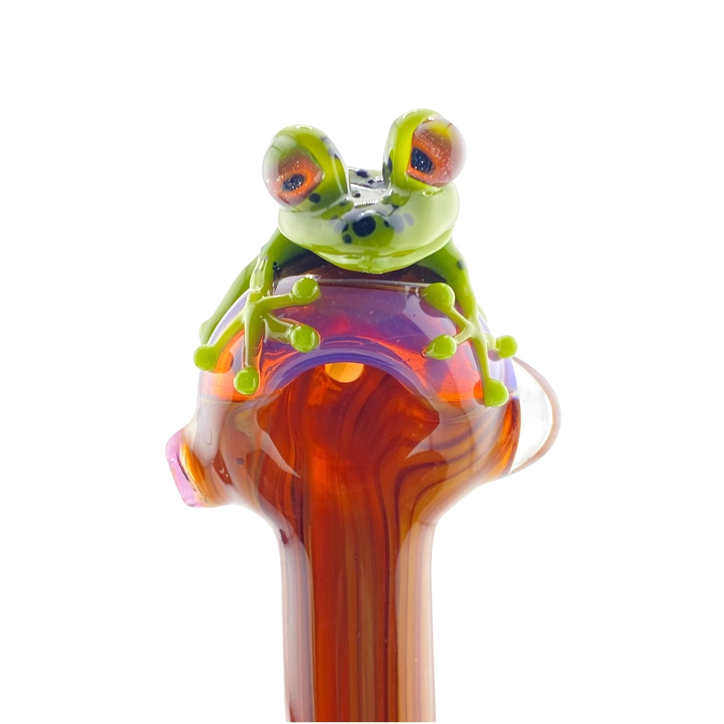 Stoney Chicken Winking Frog Woodgrain Hand Pipe
