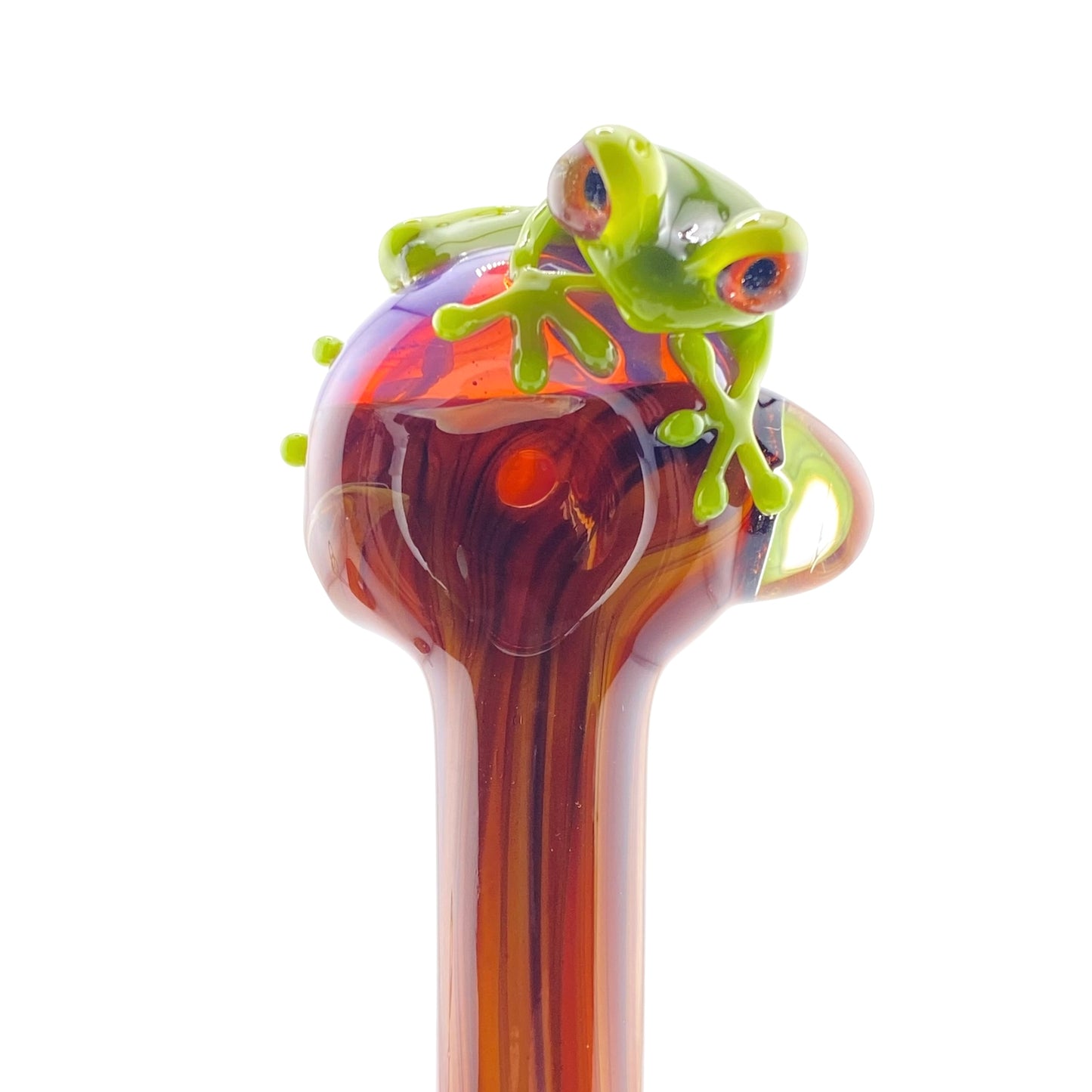 Stoney Chicken Winking Frog Woodgrain Hand Pipe
