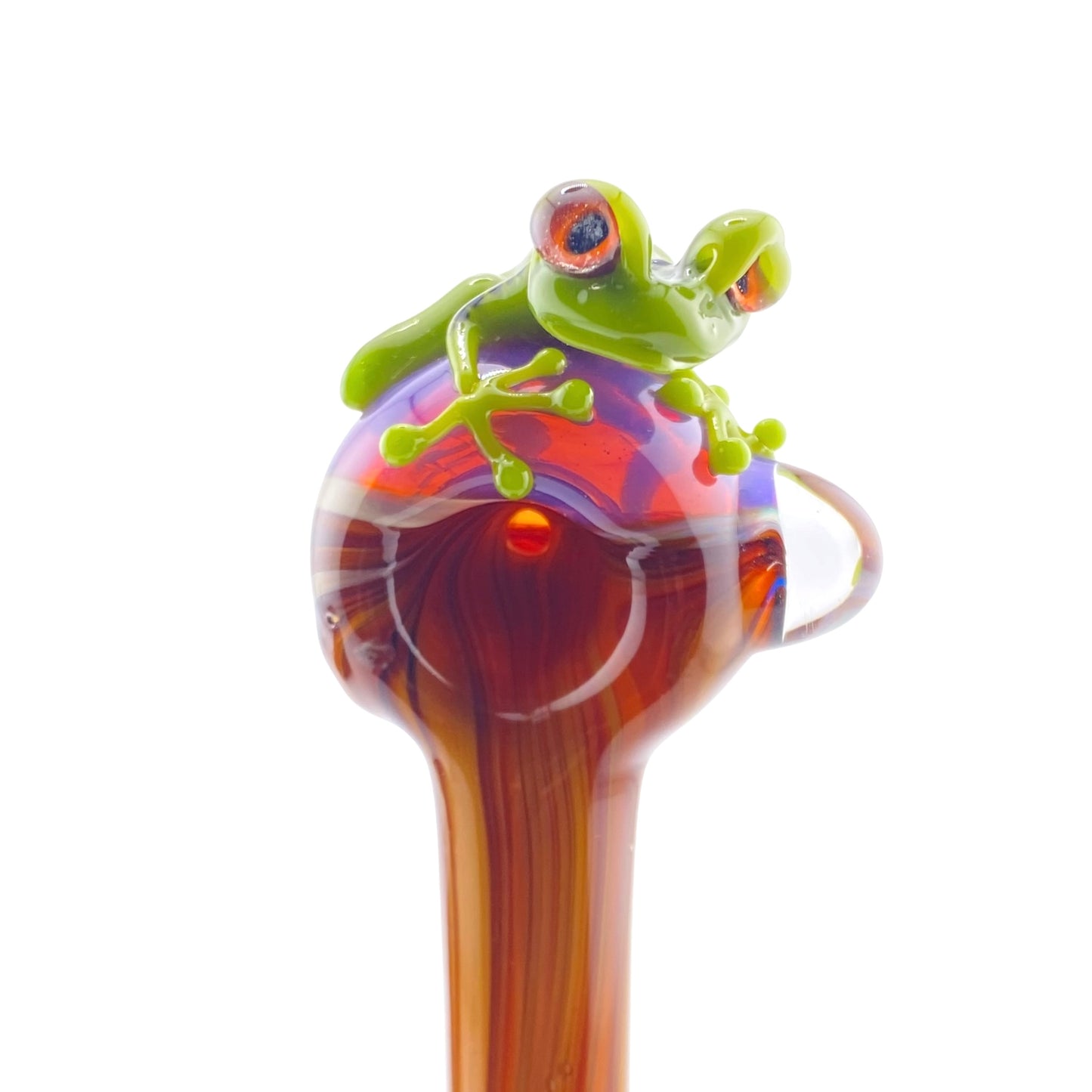 Stoney Chicken Winking Frog Woodgrain Hand Pipe