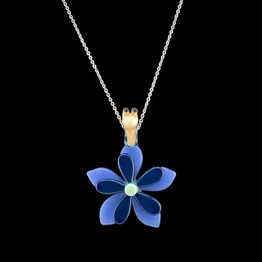Waffle Glass Spinning Flower Pendant
