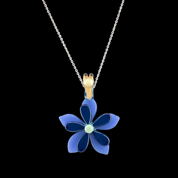 Waffle Glass Spinning Flower Pendant